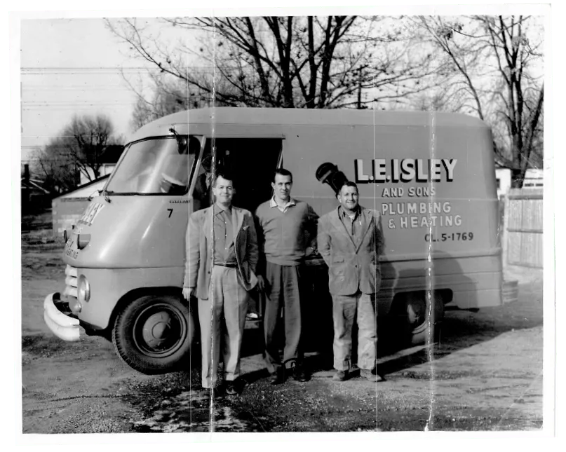 The Isley family with the original L.E. Isley delivery van
